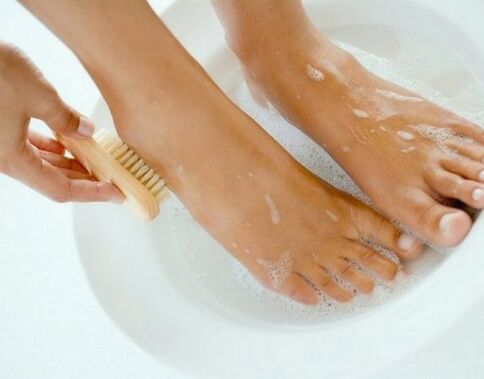 Salt foot bath to treat nail fungus.
